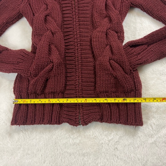 UGG Australia Lamb Trim & Merino Wool Cable Knit Hooded Cardigan - Picture 8 of 11